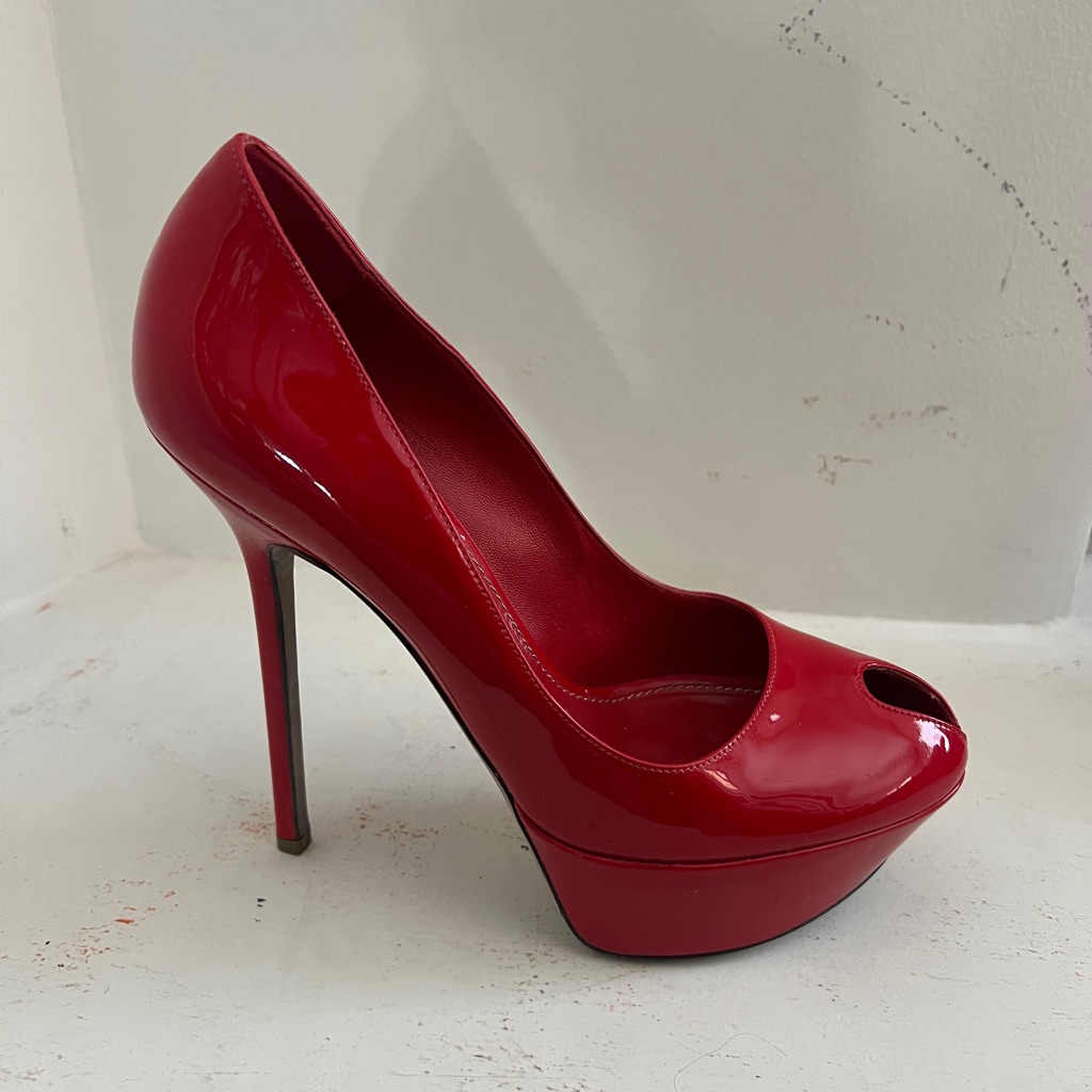 Sergio Rossi Red Leather Stiletto Heels